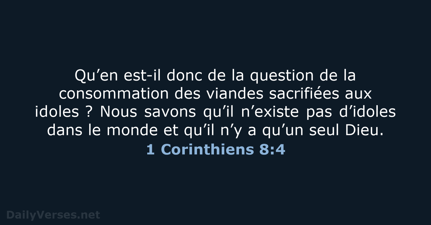 1 Corinthiens 8:4 - BDS