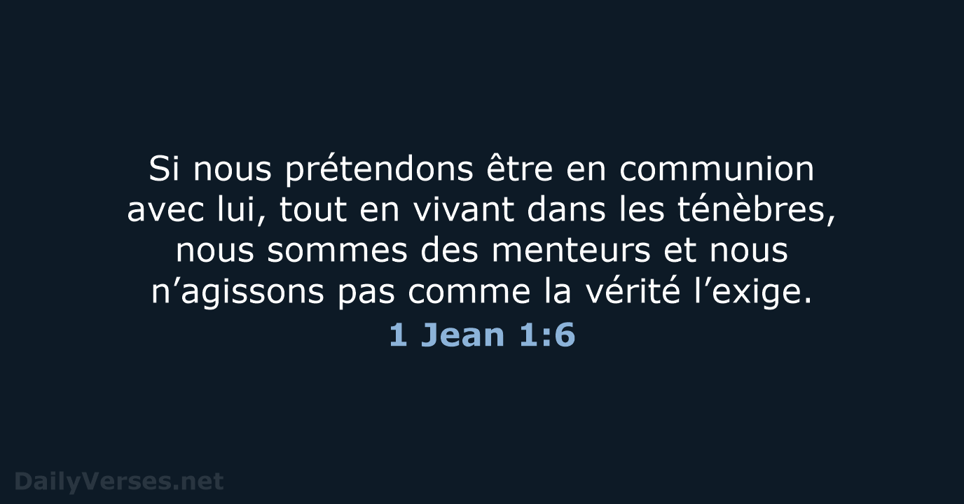 1 Jean 1:6 - BDS