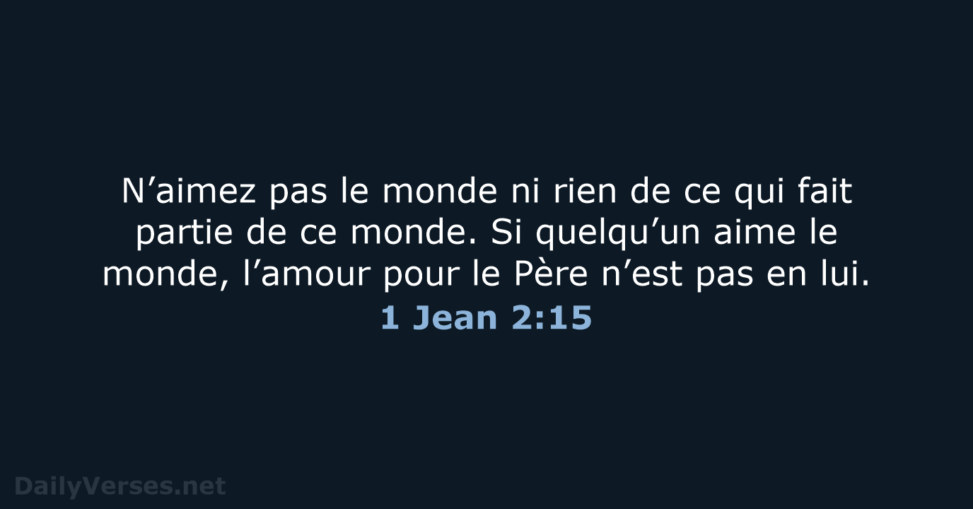 1 Jean 2:15 - BDS