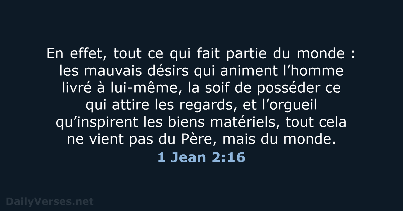 1 Jean 2:16 - BDS