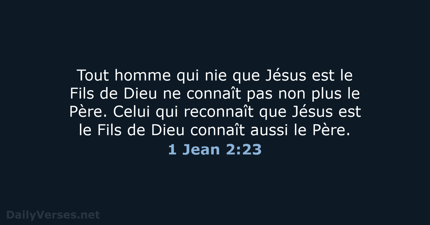 1 Jean 2:23 - BDS