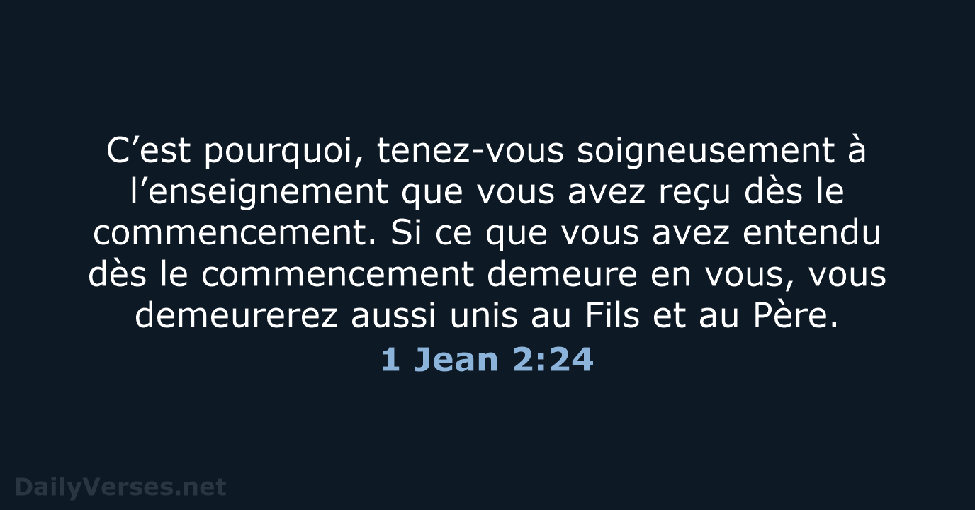 1 Jean 2:24 - BDS