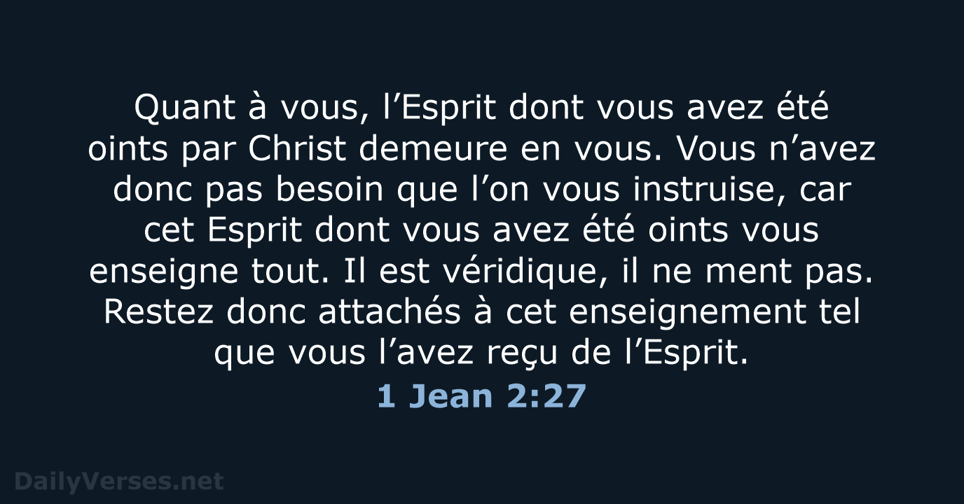 1 Jean 2:27 - BDS