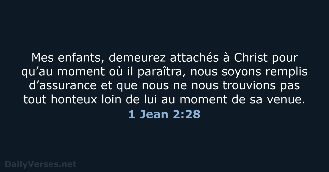 1 Jean 2:28 - BDS