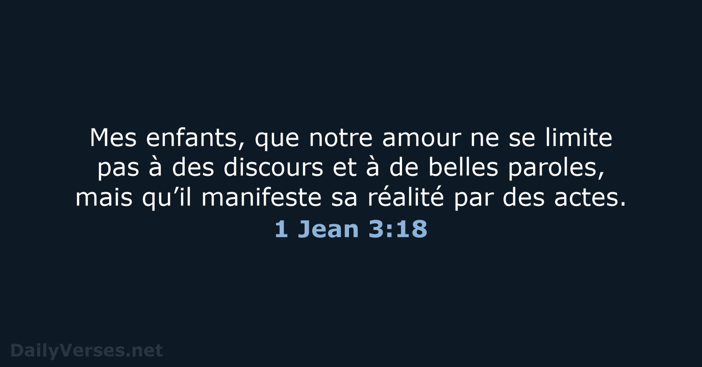 1 Jean 3:18 - BDS