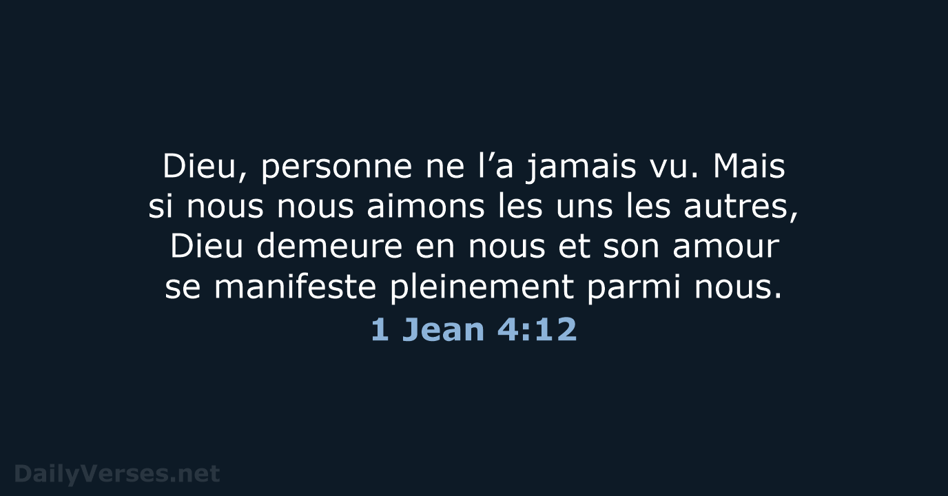1 Jean 4:12 - BDS