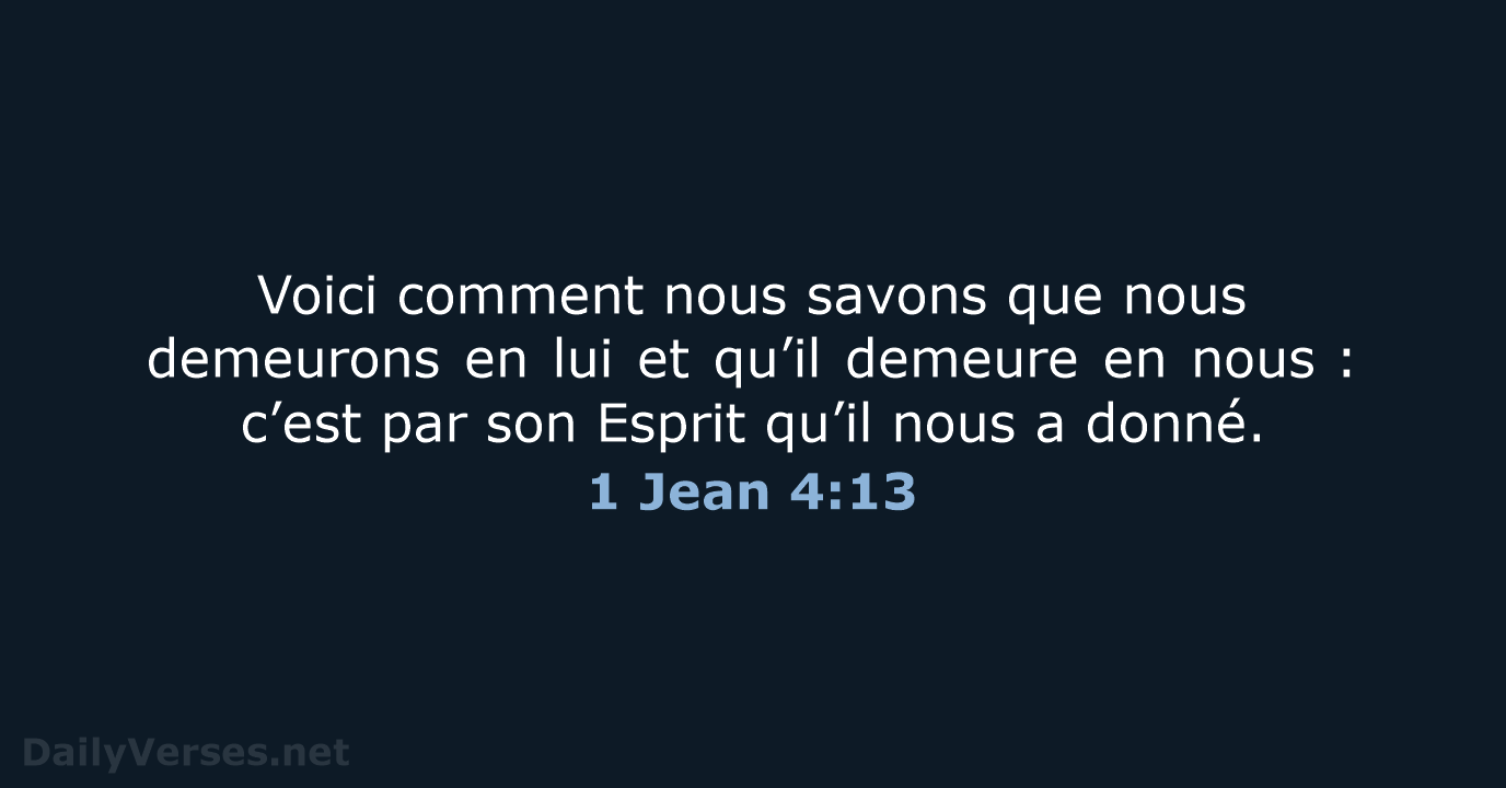 1 Jean 4:13 - BDS