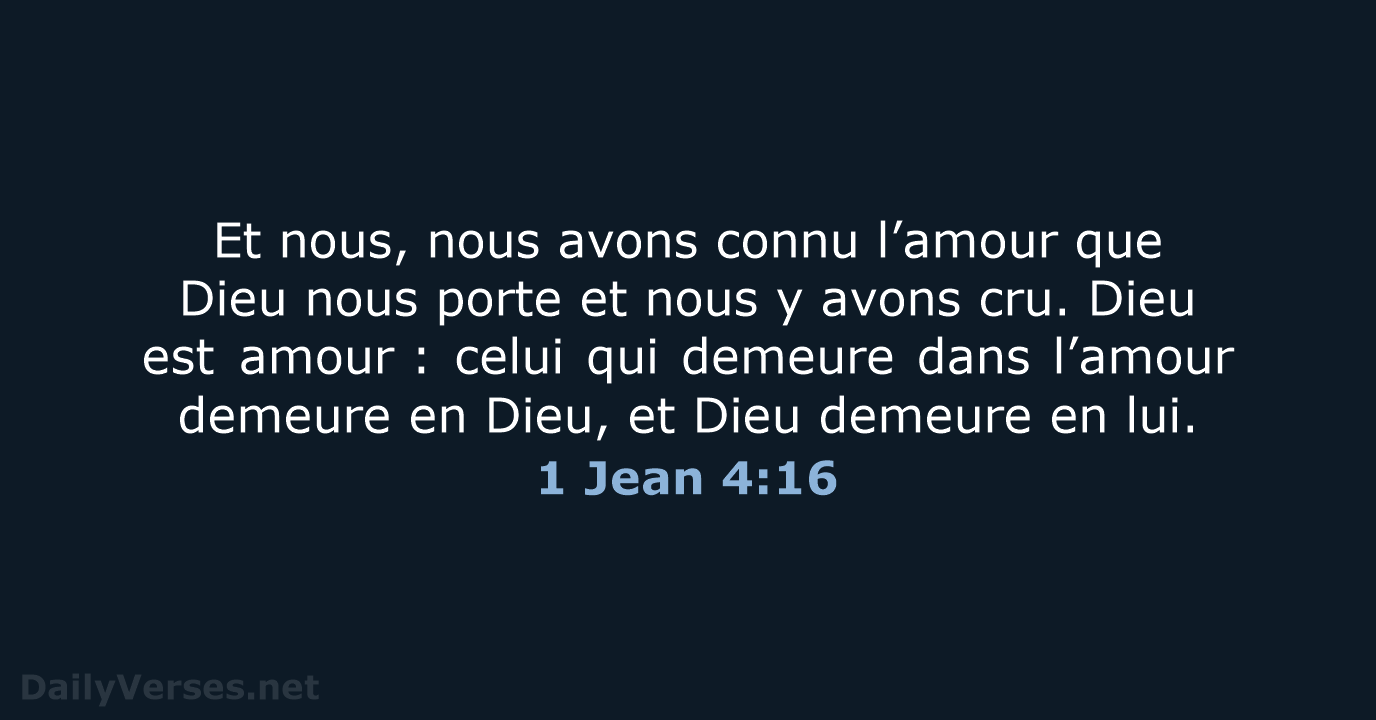 1 Jean 4:16 - BDS