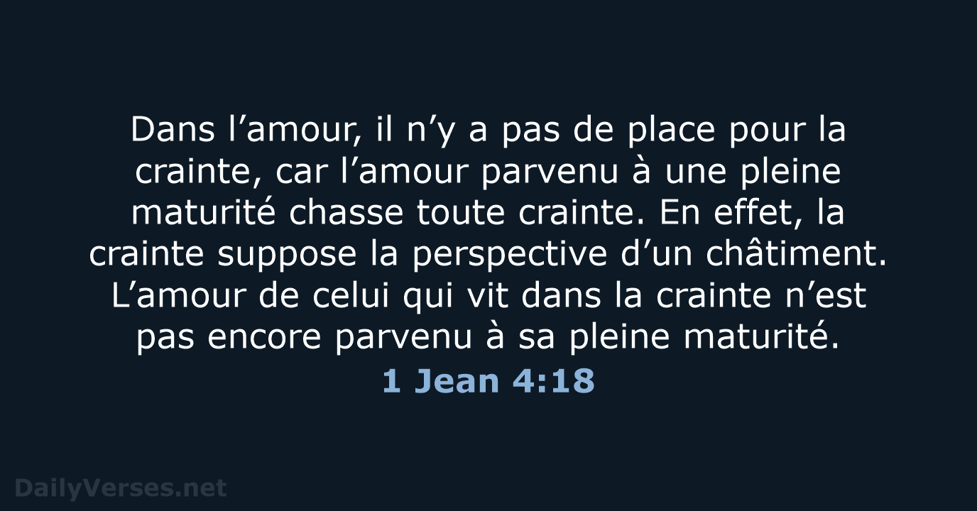 1 Jean 4:18 - BDS