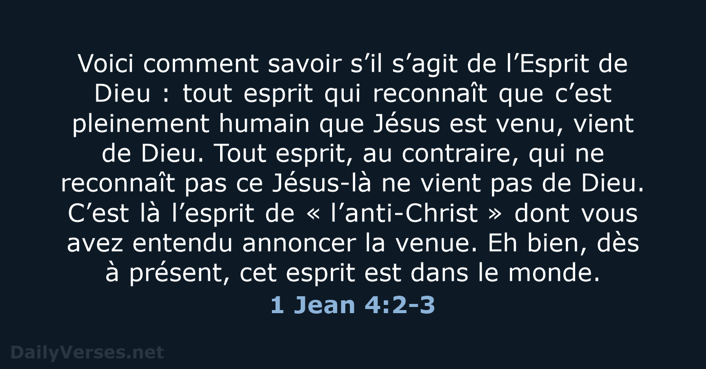 1 Jean 4:2-3 - BDS