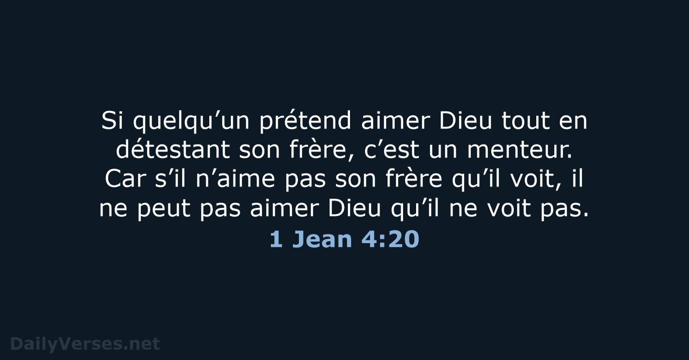 1 Jean 4:20 - BDS