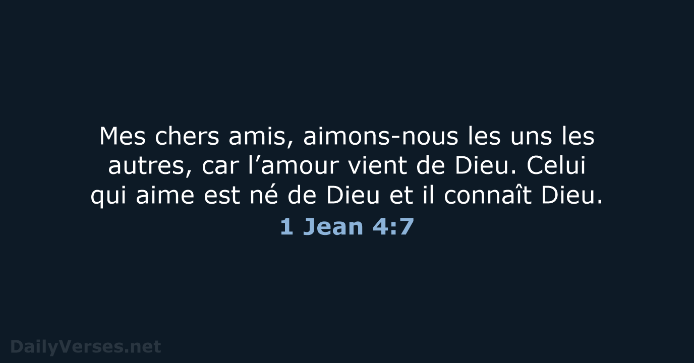 1 Jean 4:7 - BDS