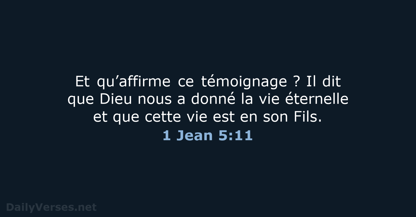 1 Jean 5:11 - BDS