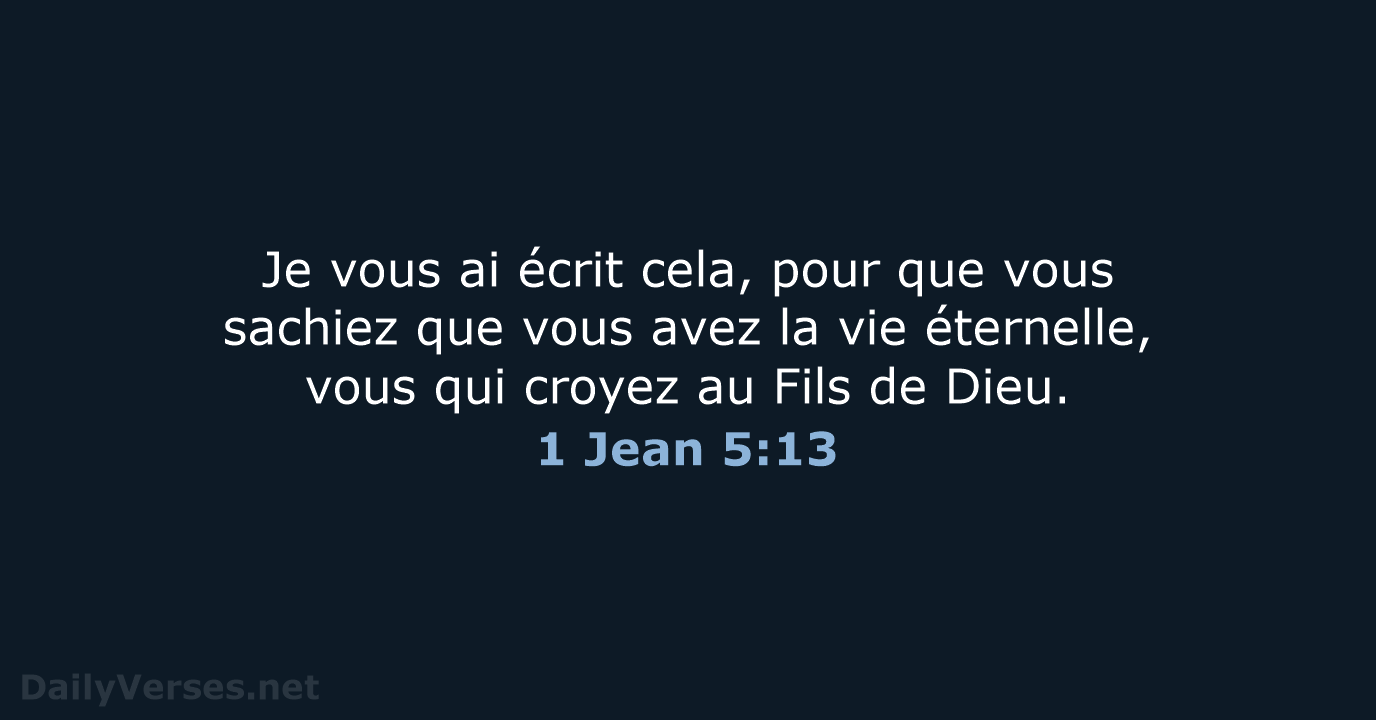 1 Jean 5:13 - BDS