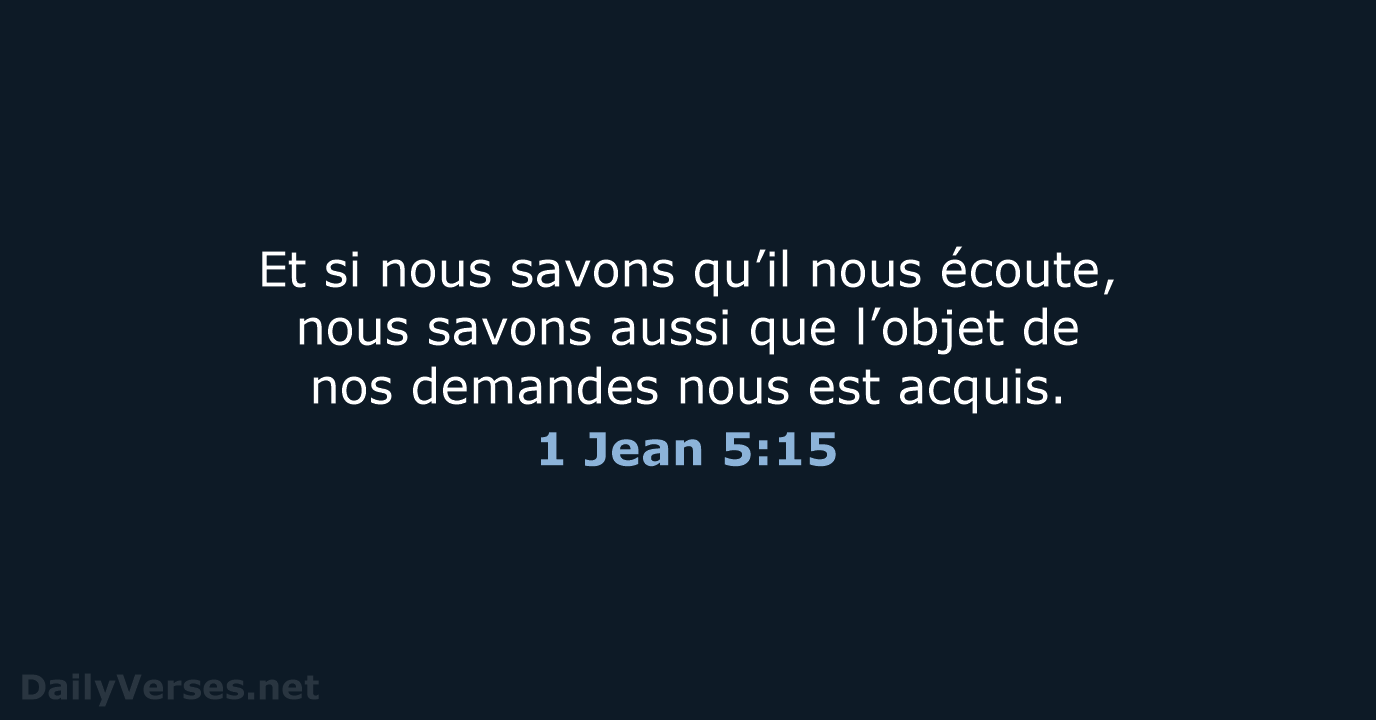 1 Jean 5:15 - BDS