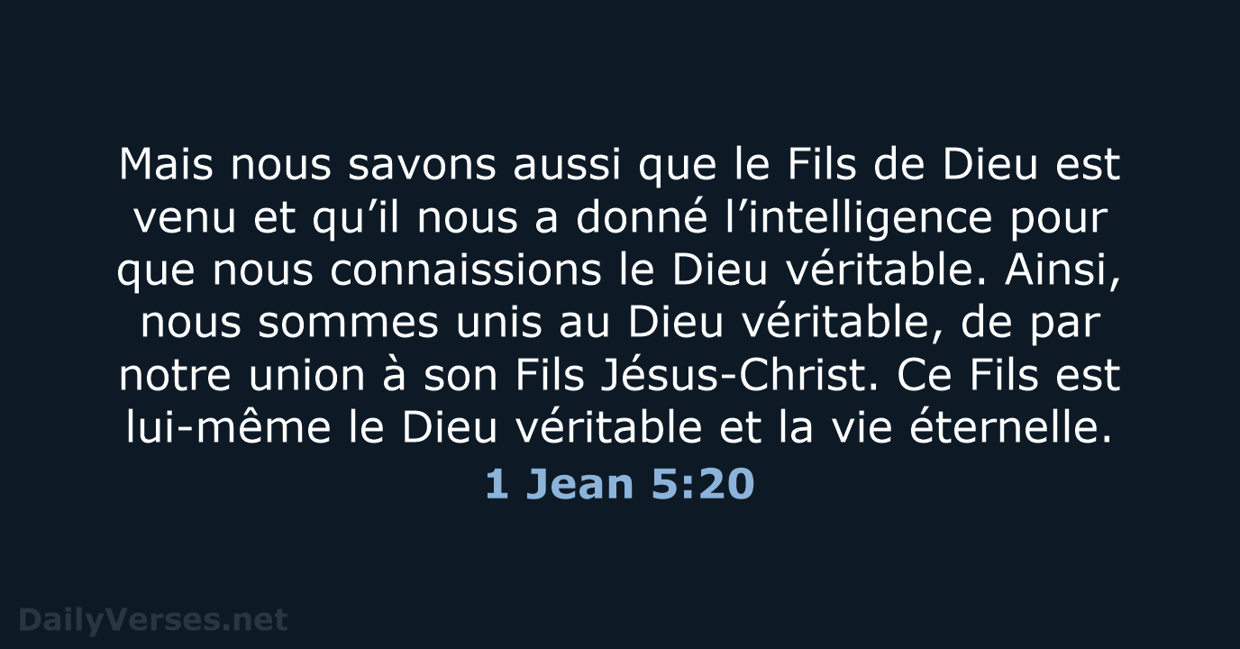 1 Jean 5:20 - BDS