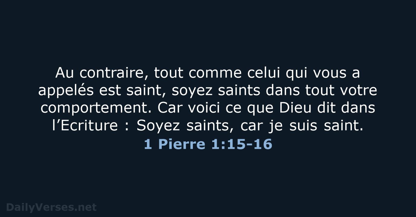1 Pierre 1:15-16 - BDS