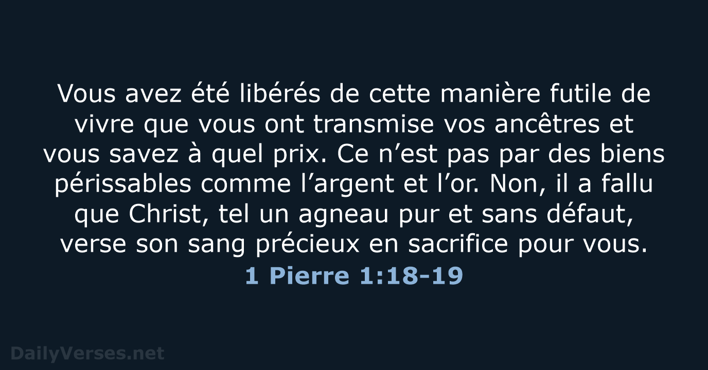 1 Pierre 1:18-19 - BDS