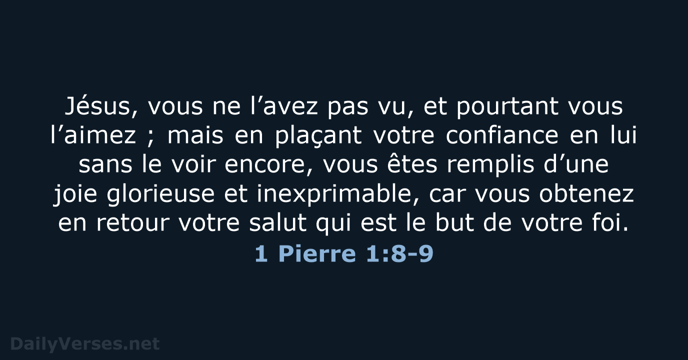 1 Pierre 1:8-9 - BDS