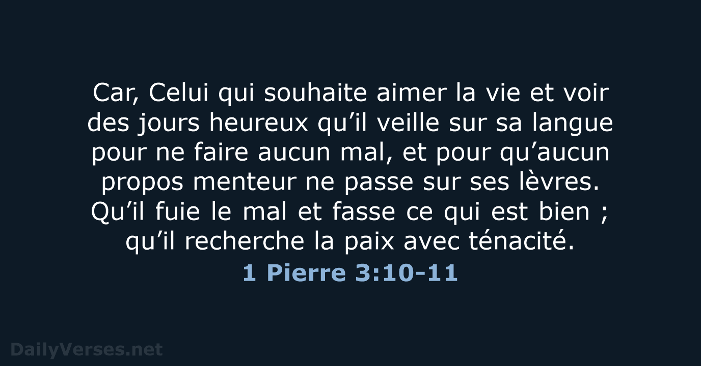 1 Pierre 3:10-11 - BDS