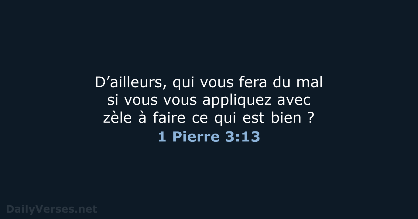 1 Pierre 3:13 - BDS