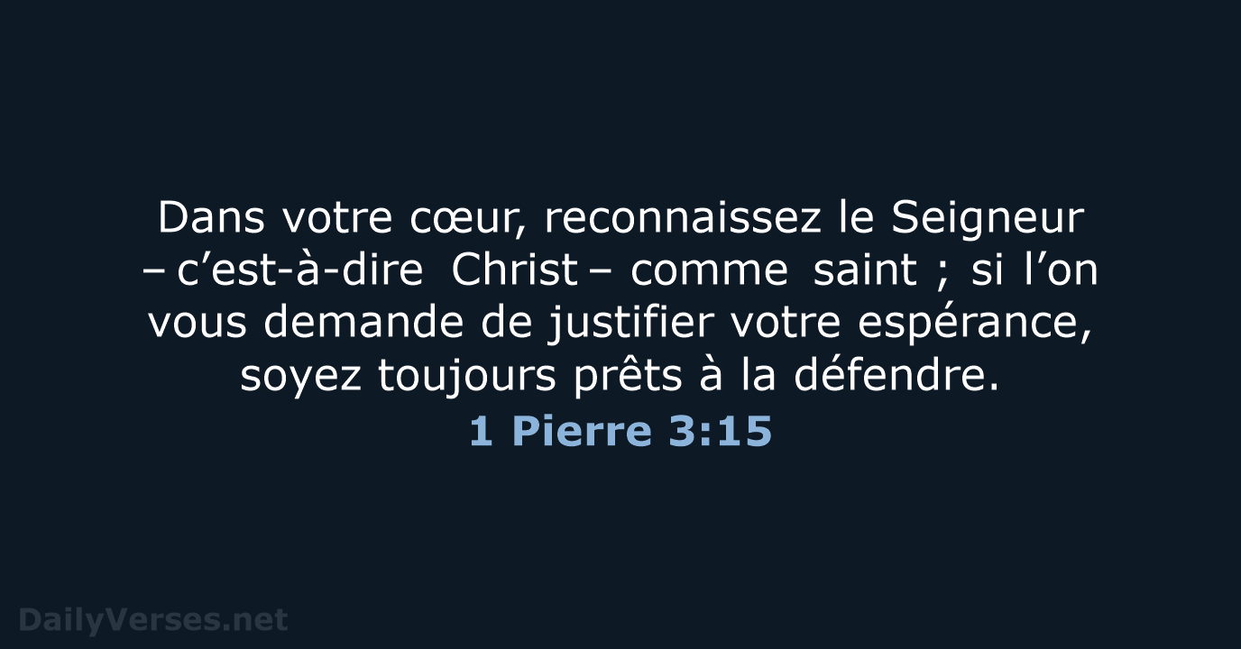 1 Pierre 3:15 - BDS