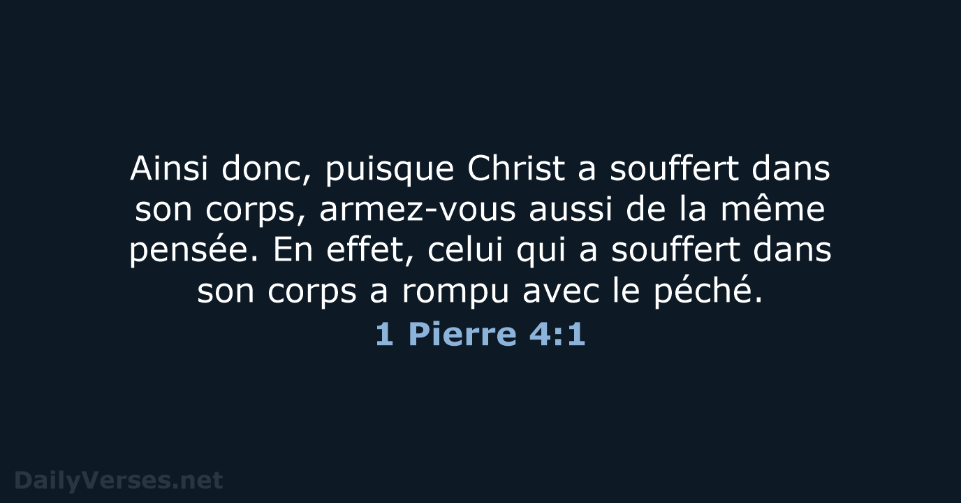 1 Pierre 4:1 - BDS