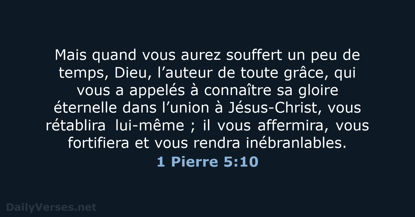 1 Pierre 5:10 - BDS