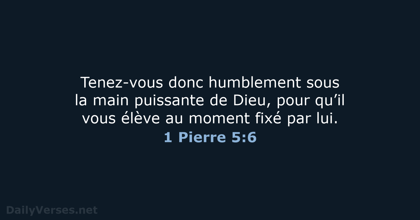 1 Pierre 5:6 - BDS
