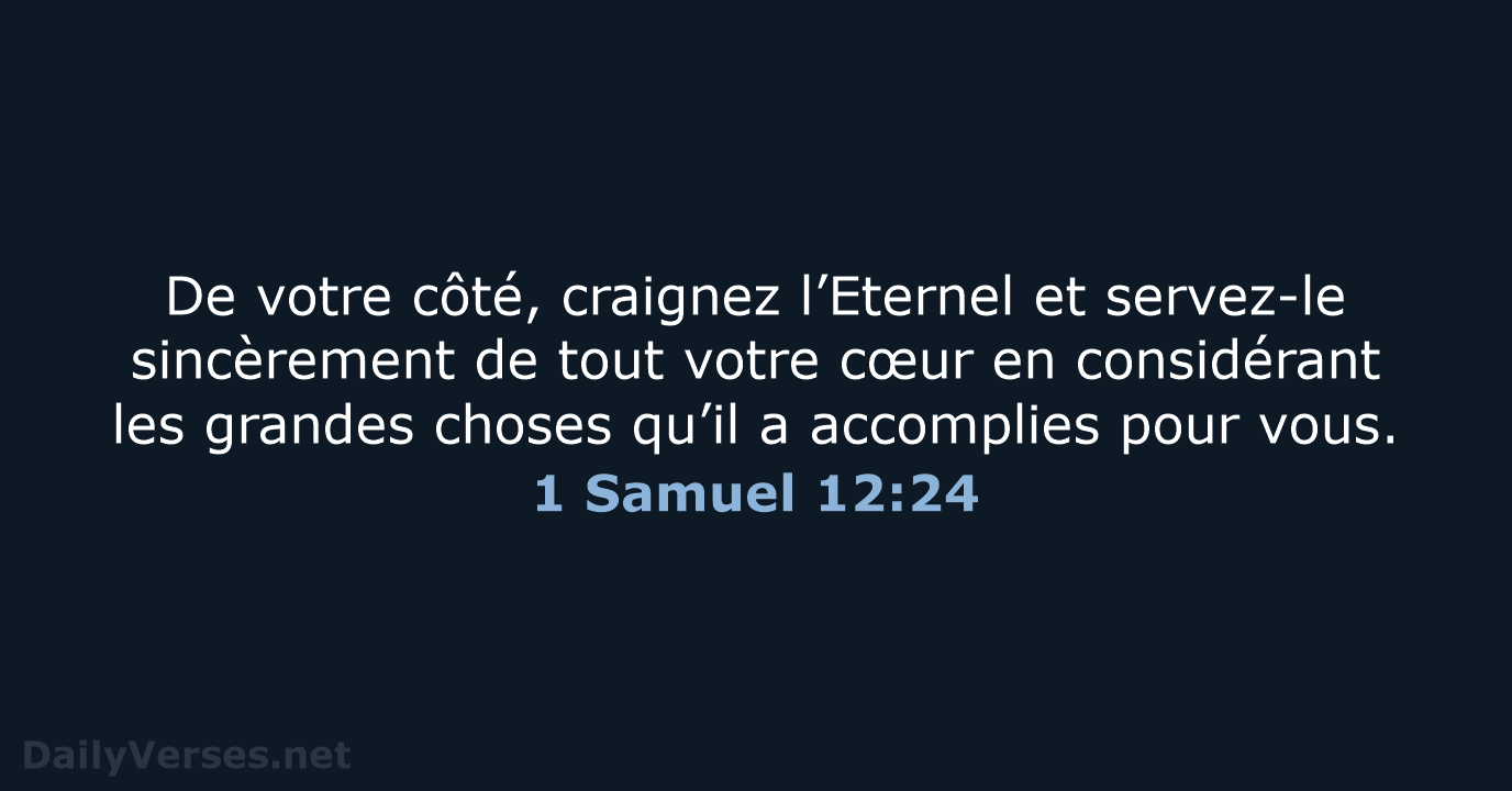 1 Samuel 12:24 - BDS