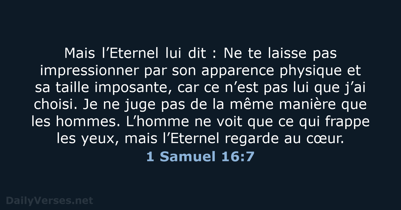 1 Samuel 16:7 - BDS
