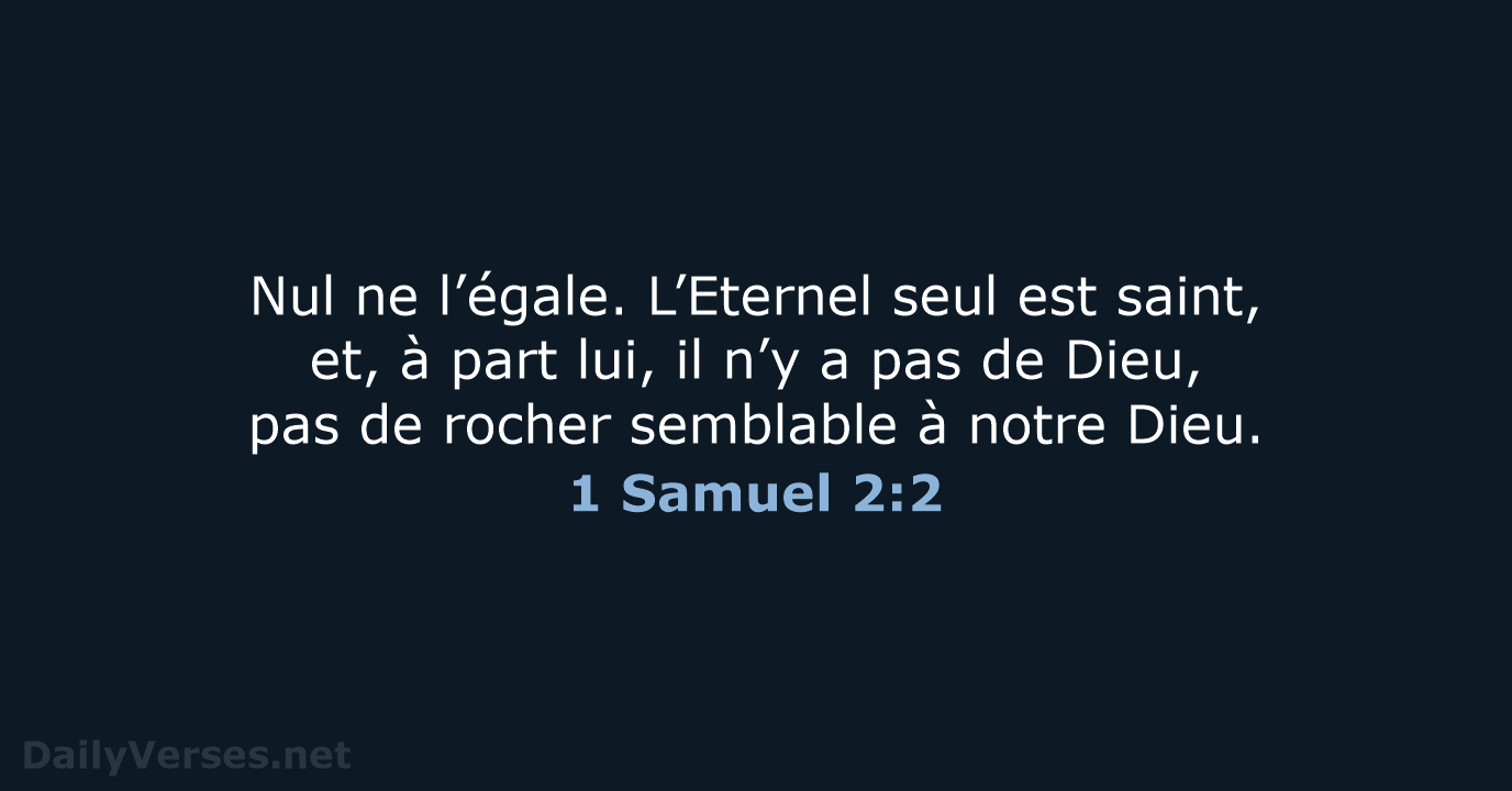 1 Samuel 2:2 - BDS