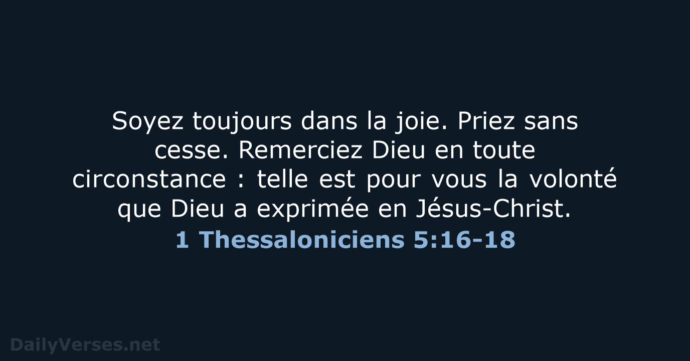1 Thessaloniciens 5:16-18 - BDS