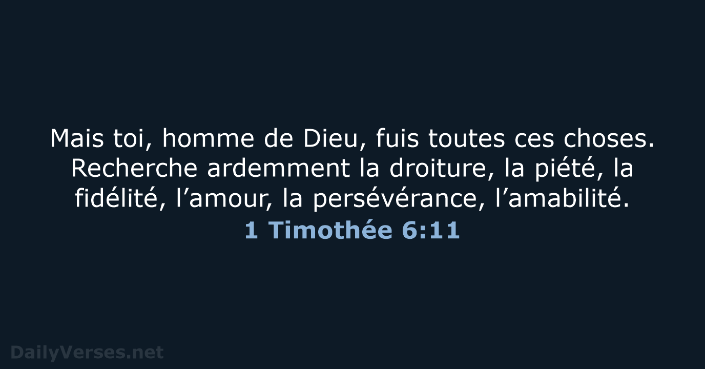 1 Timothée 6:11 - BDS