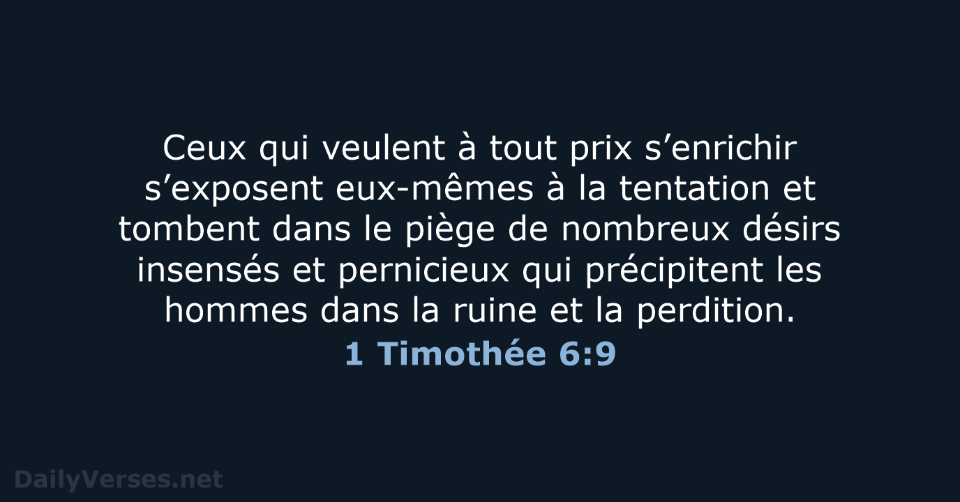 1 Timothée 6:9 - BDS