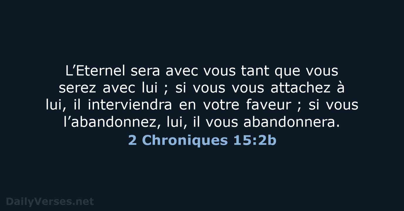 2 Chroniques 15:2b - BDS
