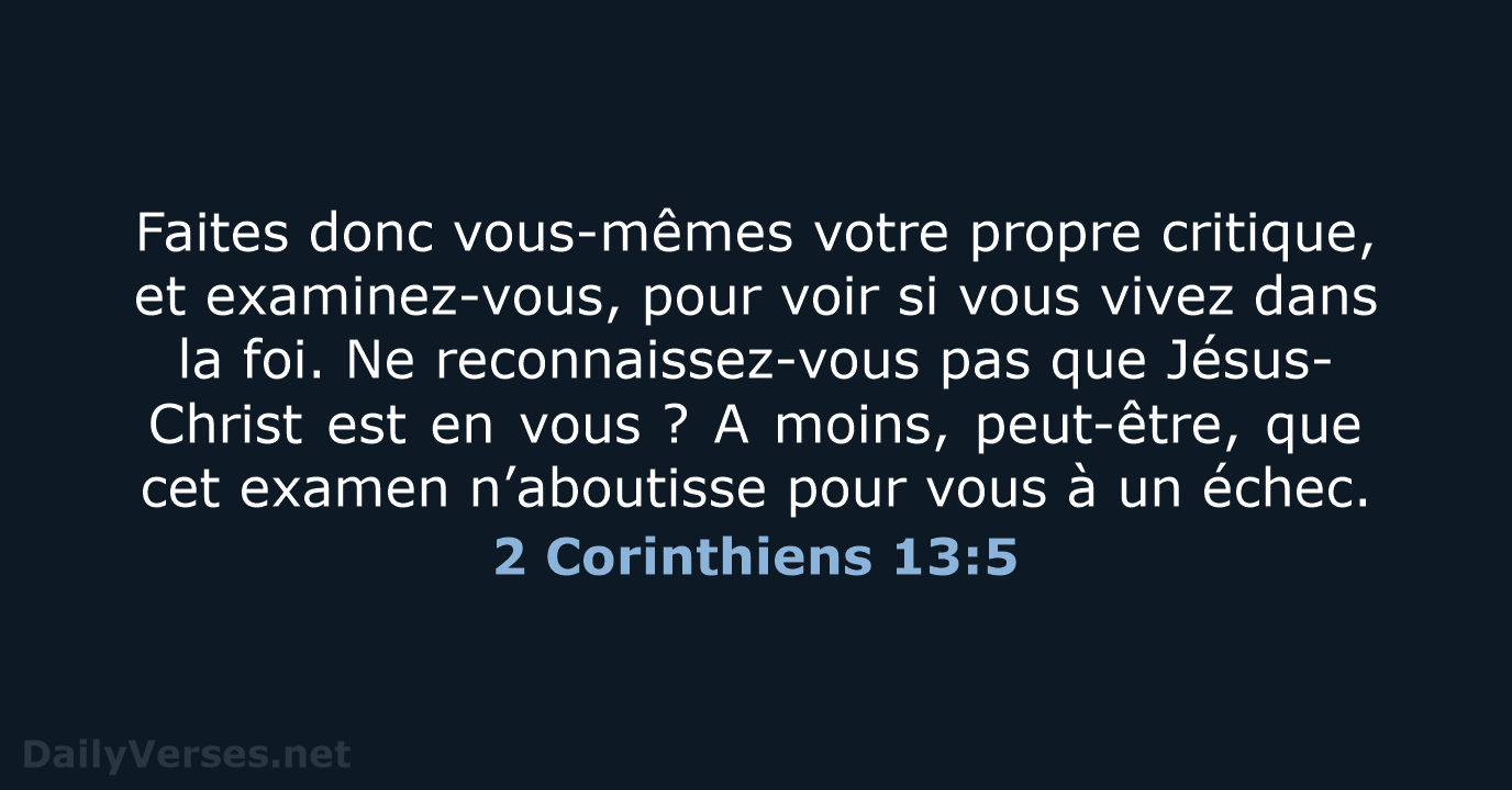 2 Corinthiens 13:5 - BDS