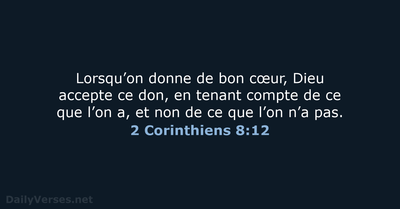 2 Corinthiens 8:12 - BDS