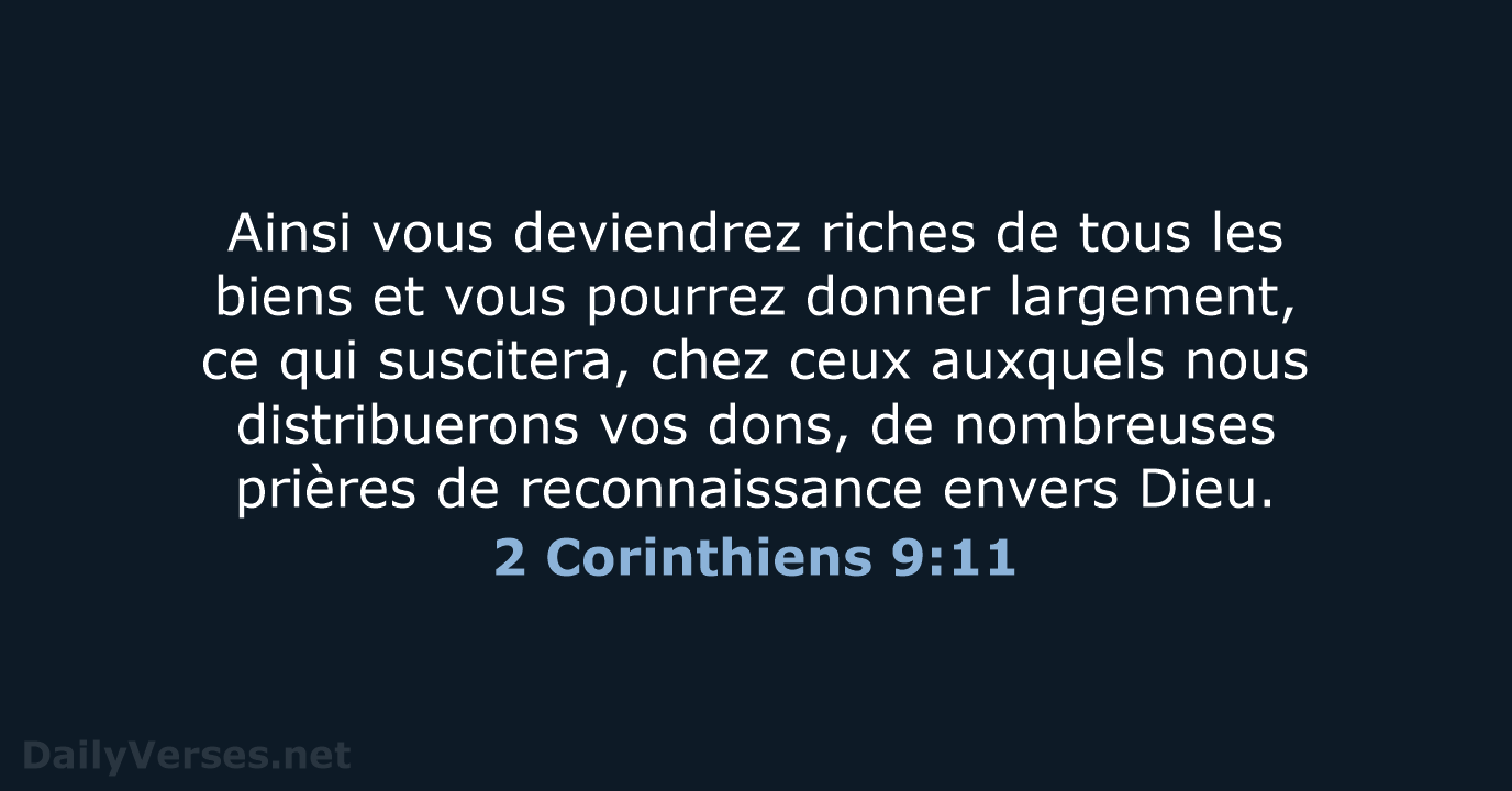 2 Corinthiens 9:11 - BDS