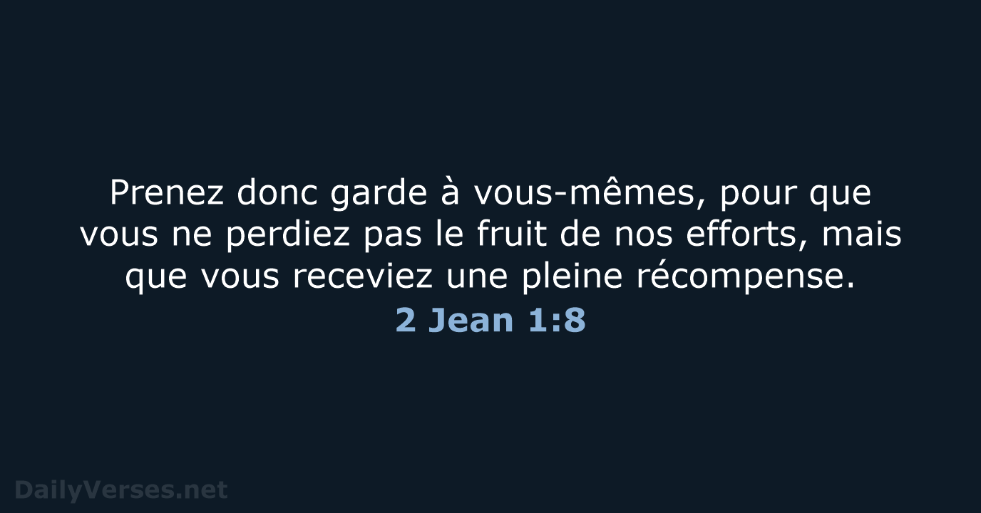 2 Jean 1:8 - BDS
