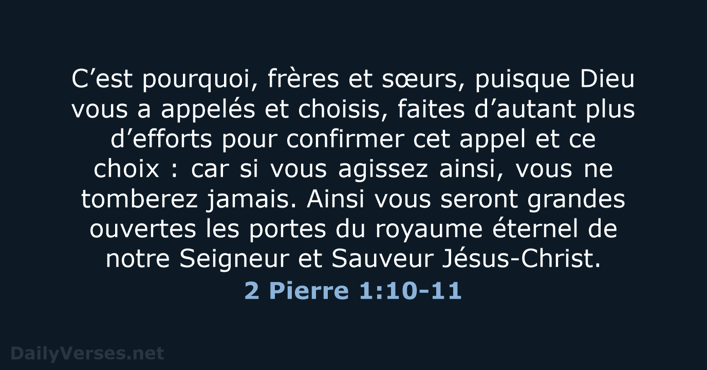 2 Pierre 1:10-11 - BDS