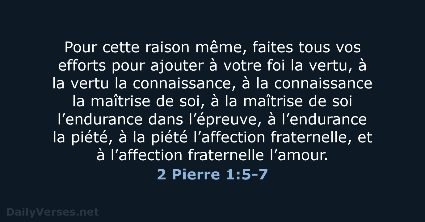 2 Pierre 1:5-7 - BDS