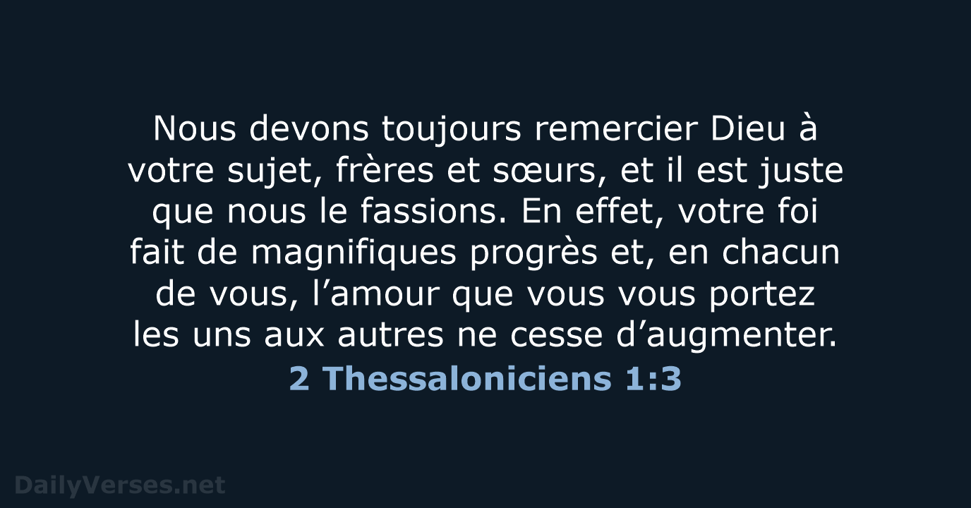 2 Thessaloniciens 1:3 - BDS