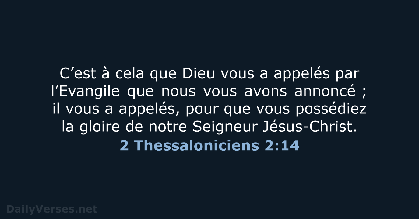 2 Thessaloniciens 2:14 - BDS