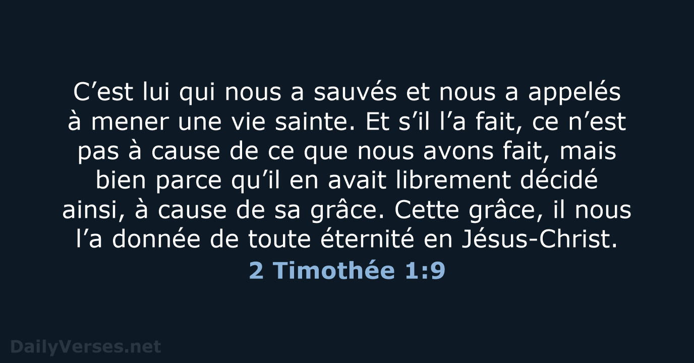 2 Timothée 1:9 - BDS