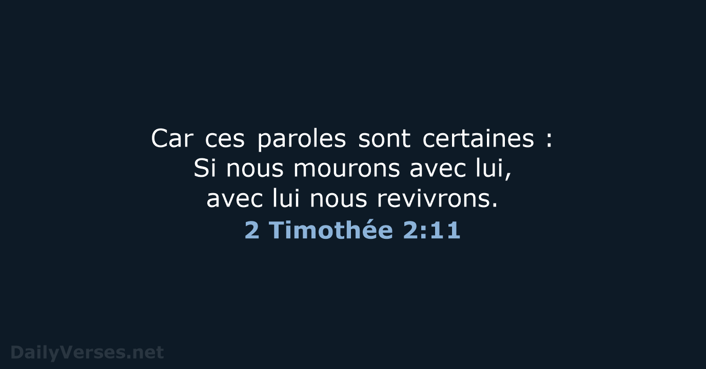 2 Timothée 2:11 - BDS