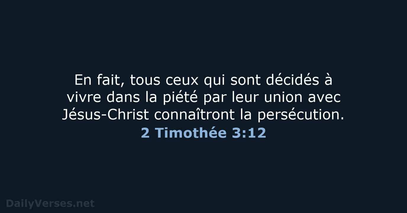 2 Timothée 3:12 - BDS