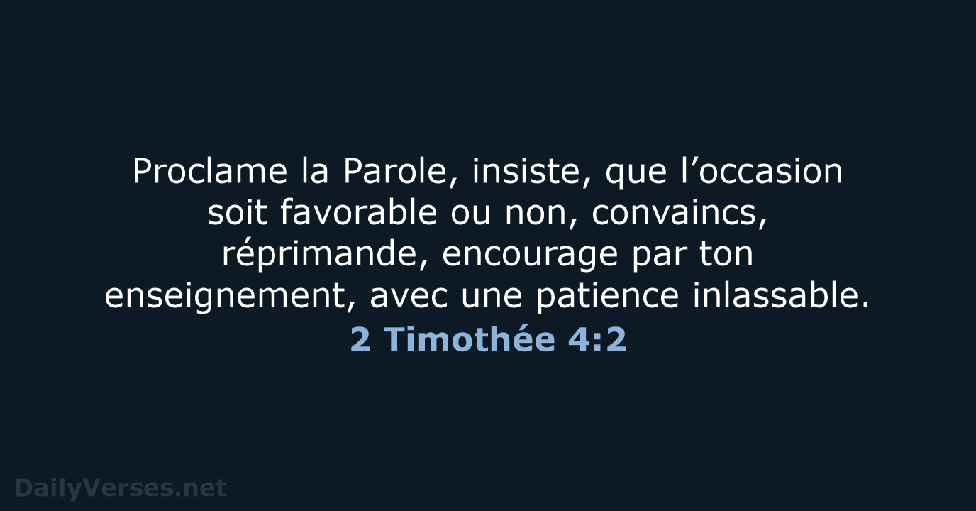 2 Timothée 4:2 - BDS