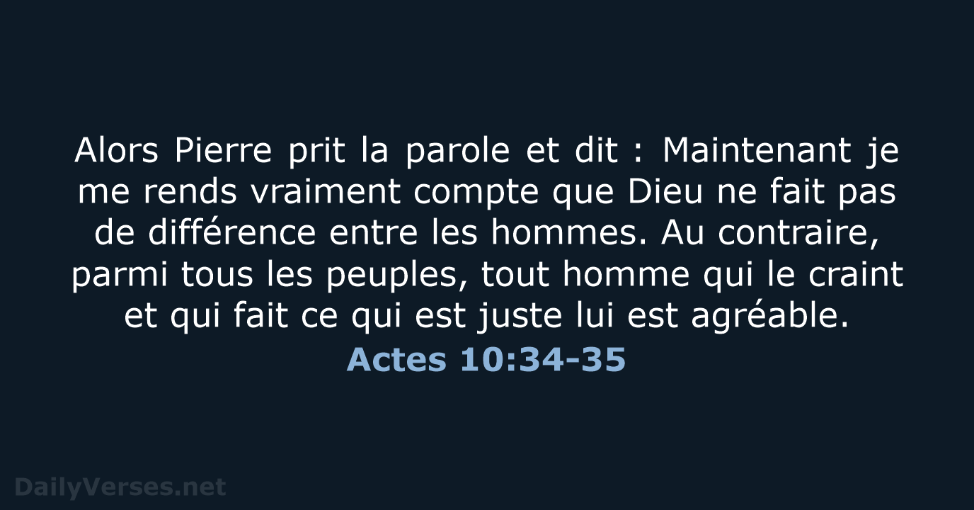 Actes 10:34-35 - BDS