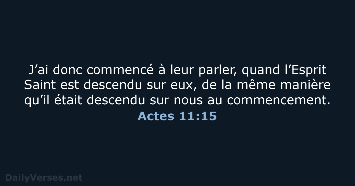 Actes 11:15 - BDS